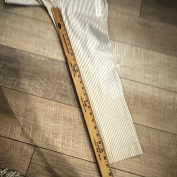 A NEW DAY WOMENS TAN WHITE STRIPE PANTS NEW SIZE 6 SIDE ZIP CLOSURE SKINNY ANKLE - Picture 4 of 13